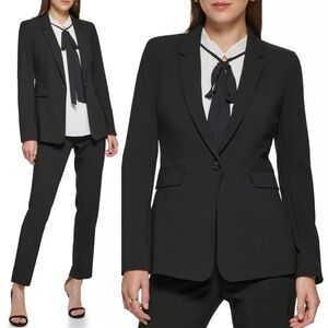 DKNY Long Sleeve 1 Button Notch Collar Jacket